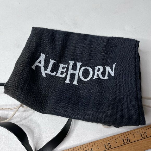 Lot Of 2 Ale Horn Bovine Viking Drinking Shot Size Horn with Leather Strap - Picture 8 of 11